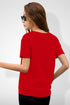 Women Red Round Neck Half Sleeves T-Shirt